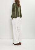 Tina Cotton Velvet Shirt — Forest