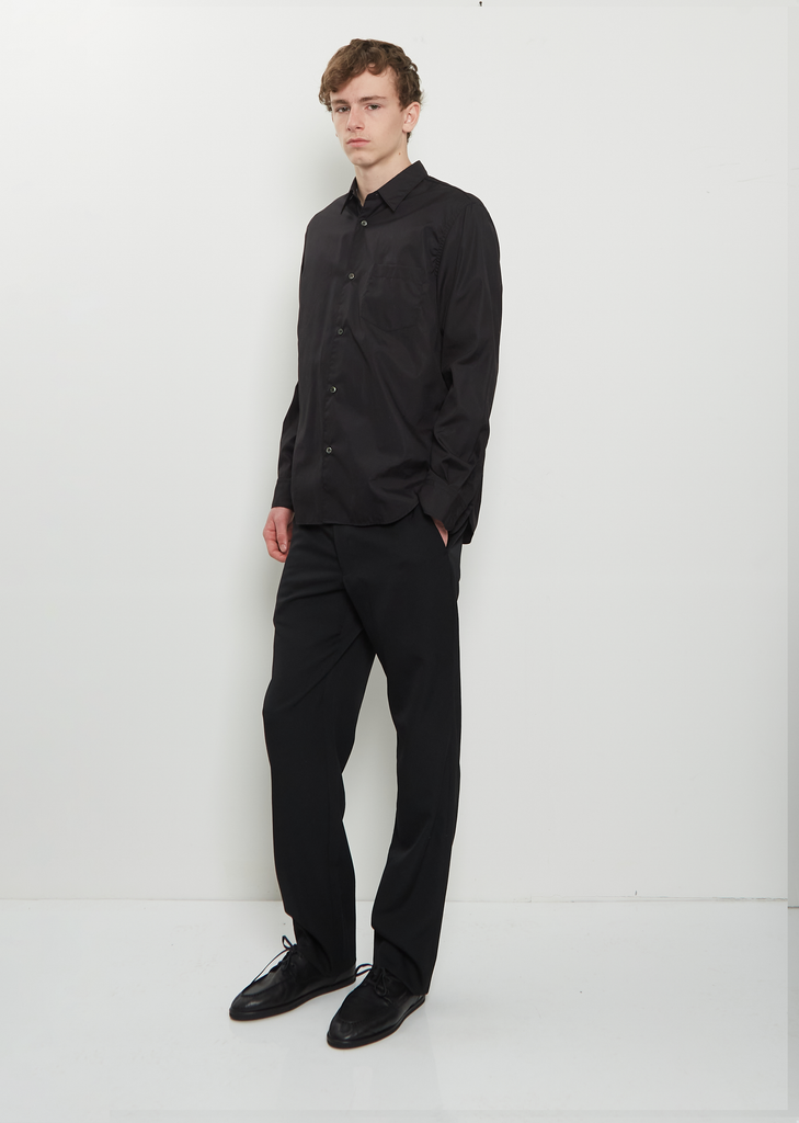Wool Tapered Pants — Black