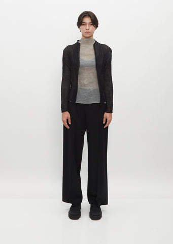 Zip Chiffon Twist Shirt