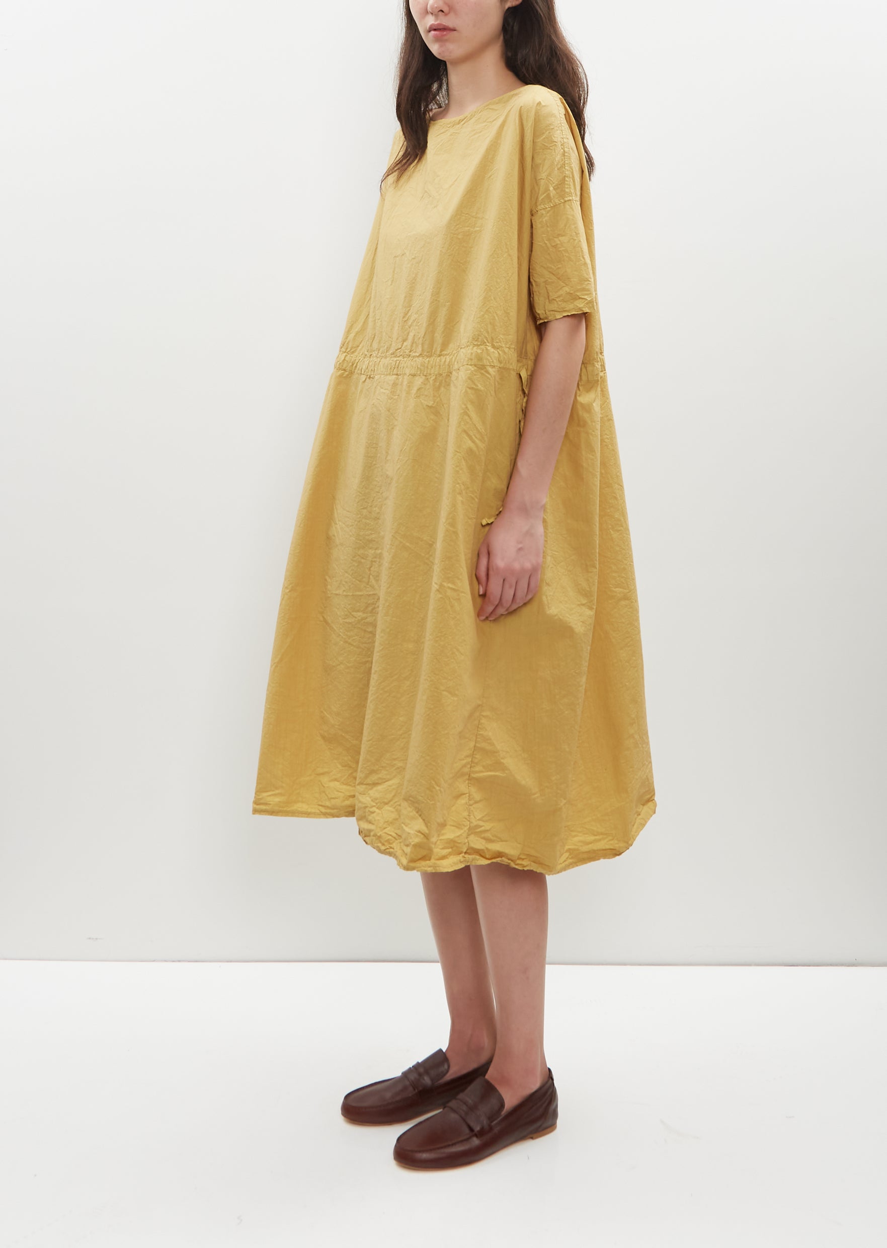 Oversized Tissue Cotton Dress — Sun Yellow – La Garçonne