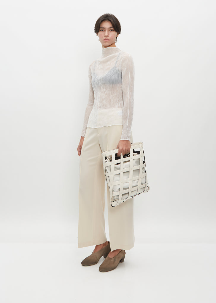 Spiral Grid Hobo Bag — Off White