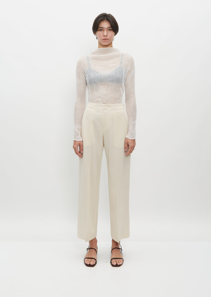 Wool Gabardine Pants — Off White