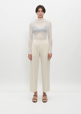 Wool Gabardine Pants — Off White