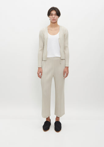 Pleated Crop Pants — Greige