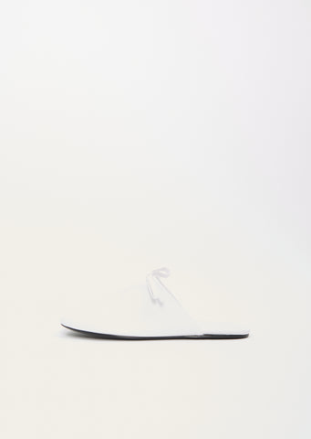 Slipper with Bow — White