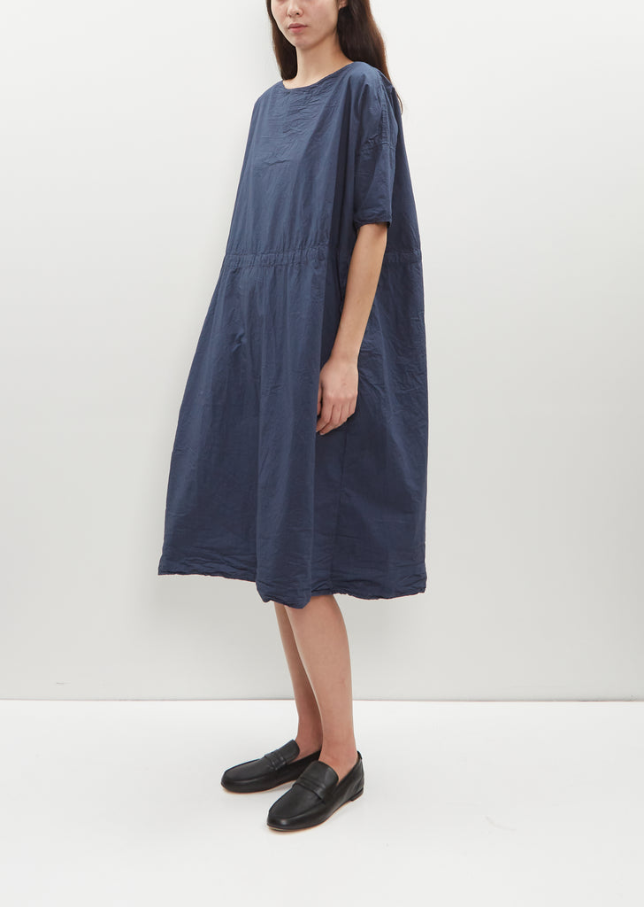 Oversized Tissue Cotton Dress — Navy