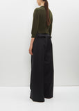 Faux Fur Pocket Pleated Wide Leg Trousers