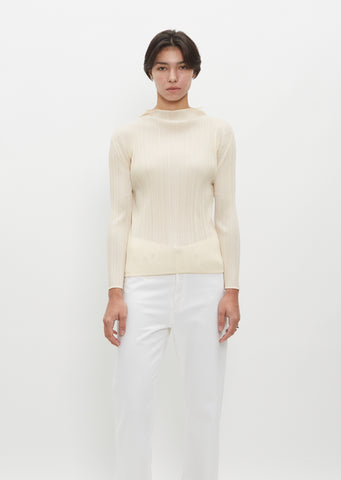 Pleated Funnel Neck Top