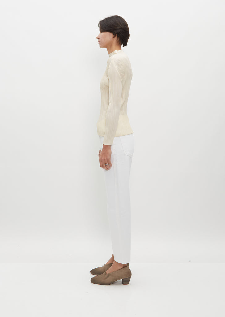 Pleated Funnel Neck Top