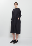 The Archivist Linen Dress — Midnight