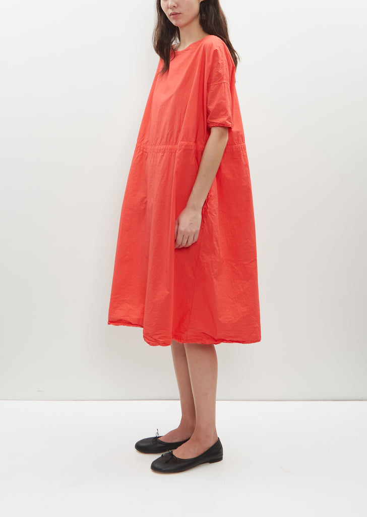 Oversized Tissue Cotton Dress — Poppy Red