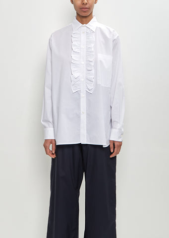 Cotton Poplin Ruffle Shirt