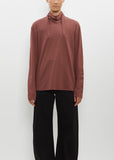 Long Sleeve Foulard Top — Dark Russet Brown