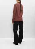 Long Sleeve Foulard Top — Dark Russet Brown