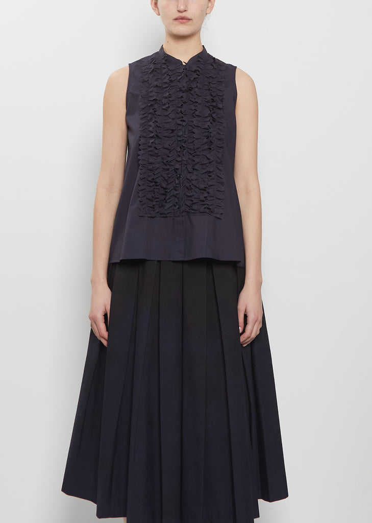 Valerie Typewriter Cotton Ruffles Top