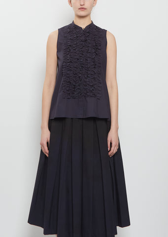 Valerie Typewriter Cotton Ruffles Top