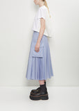 Cotton Poplin Pleated Skirt