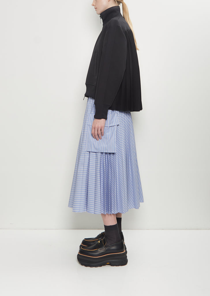 Matelasse Twill High Neck Blouson