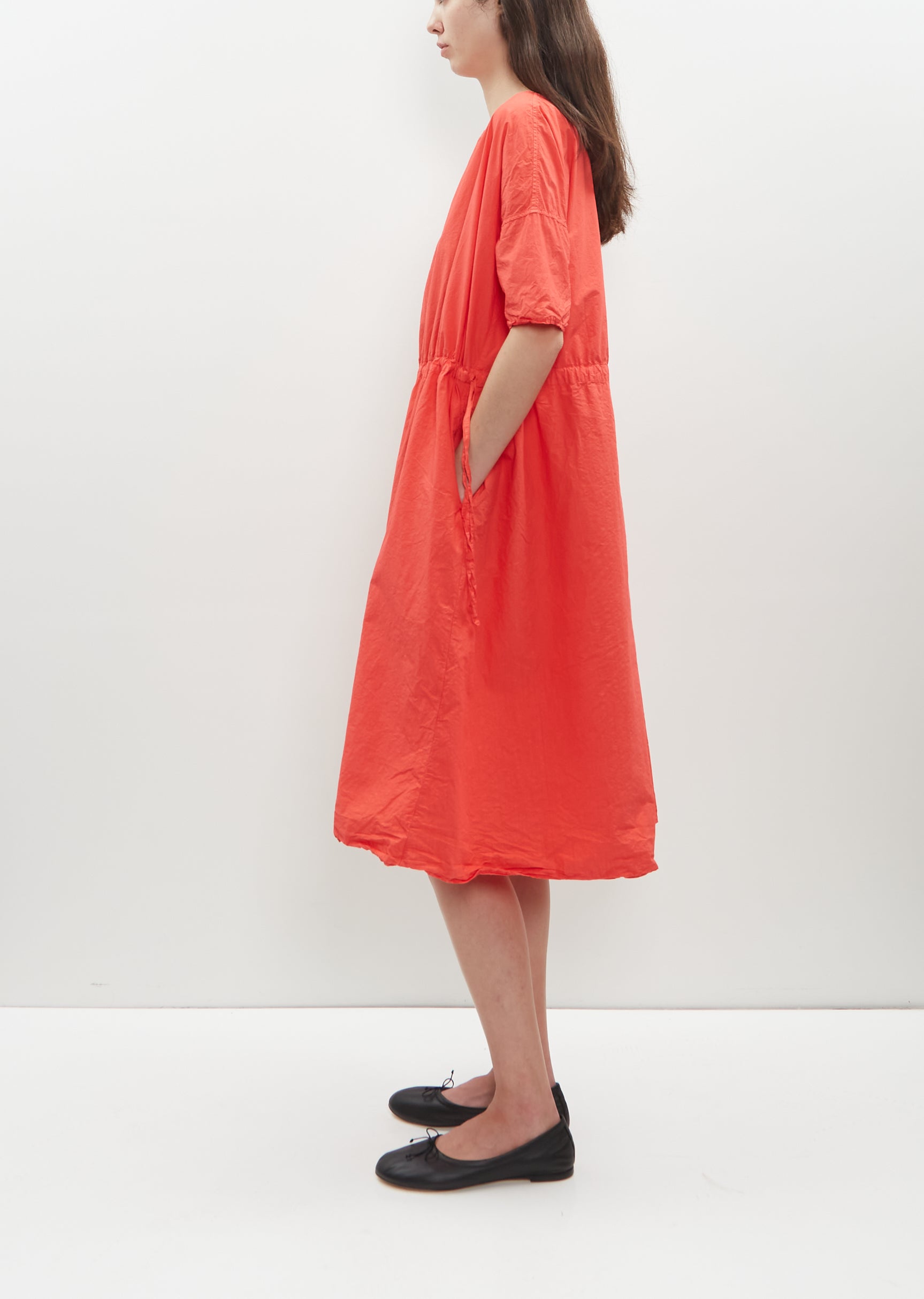 Oversized Tissue Cotton Dress — Poppy Red – La Garçonne