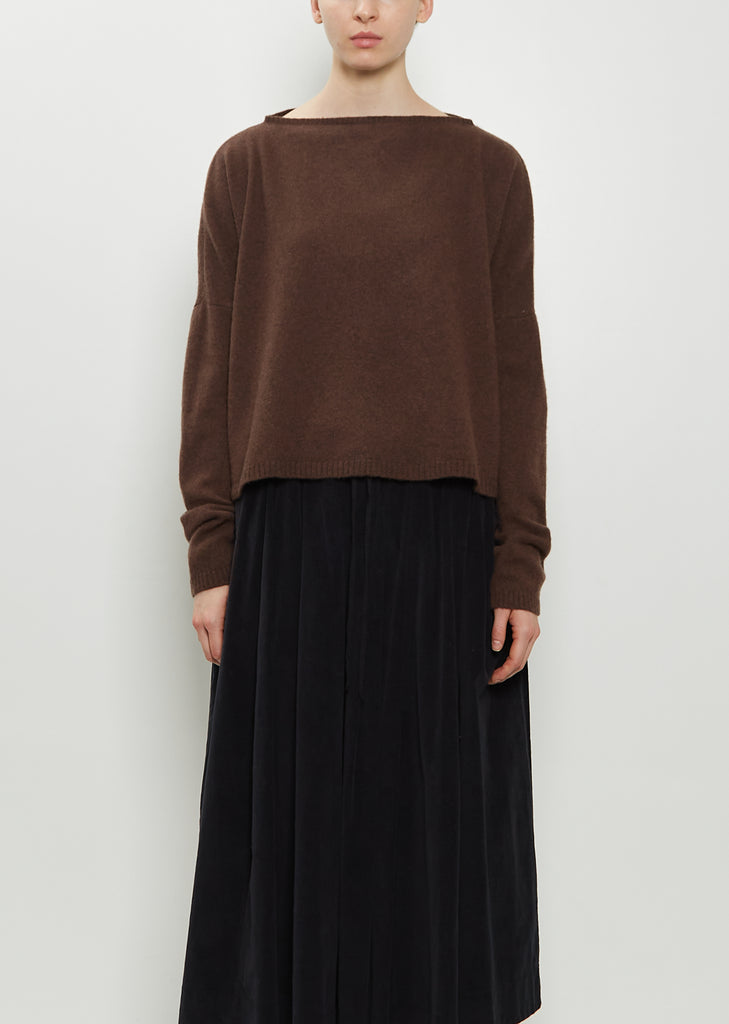 Cashmere Boatneck Sweater — Chestnut