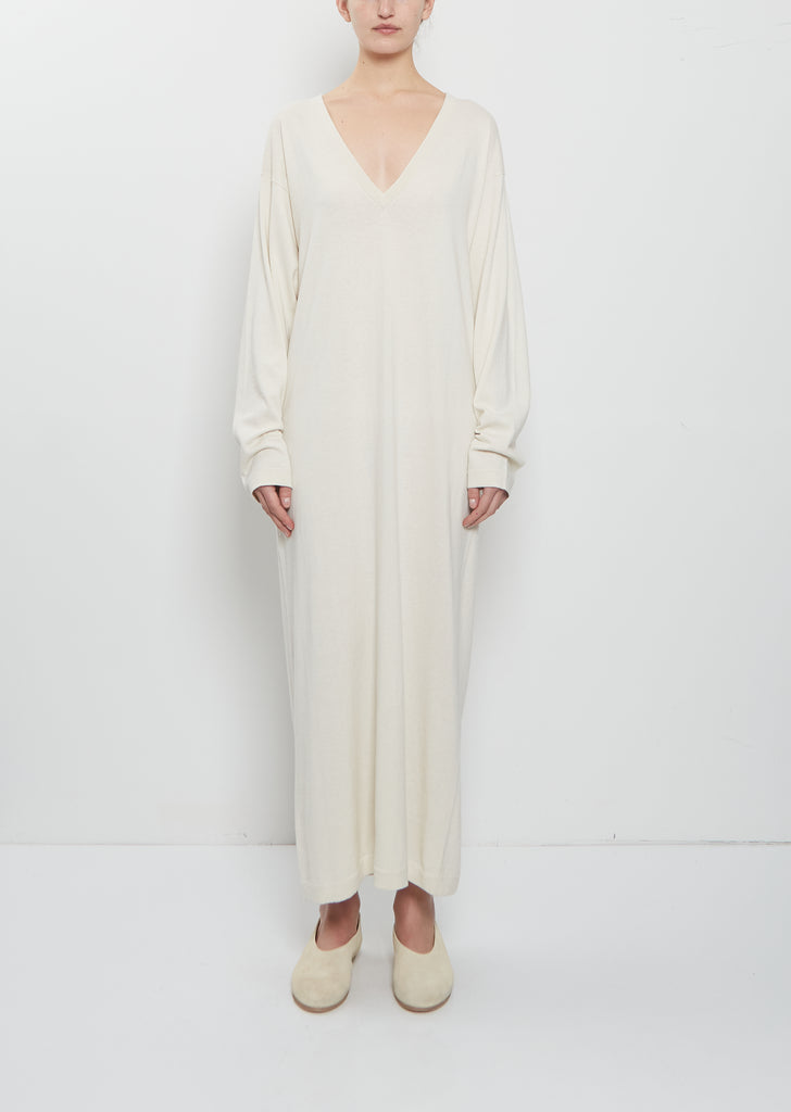 n°480 Invite Cashmere Cotton Dress — Bone – La Garçonne