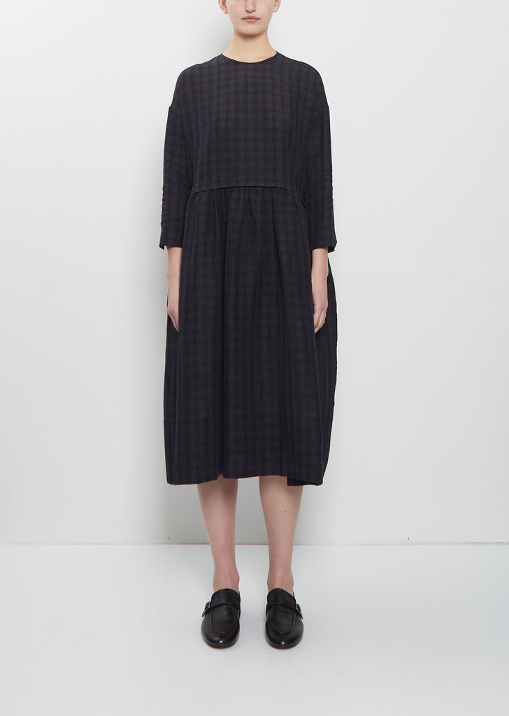 The Archivist Linen Dress — Midnight