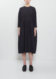 The Archivist Linen Dress — Midnight