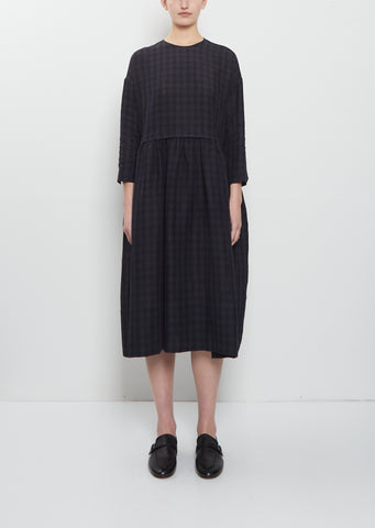 The Archivist Linen Dress — Midnight