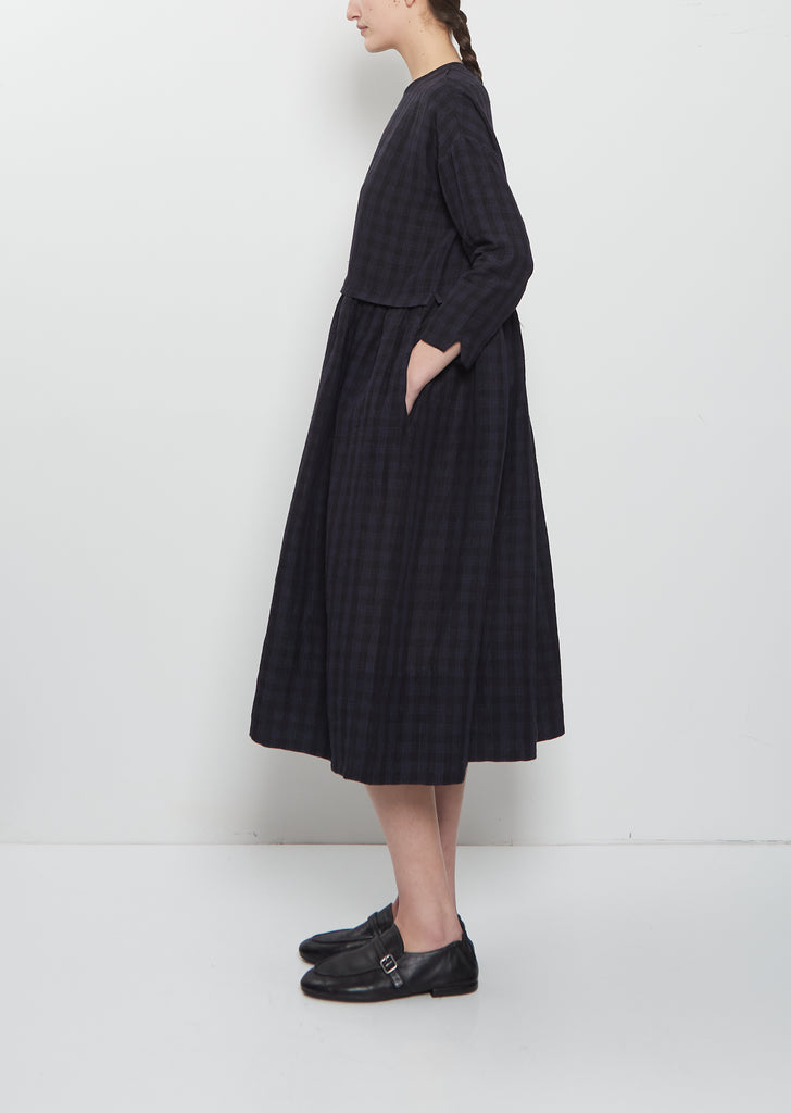The Archivist Linen Dress — Midnight
