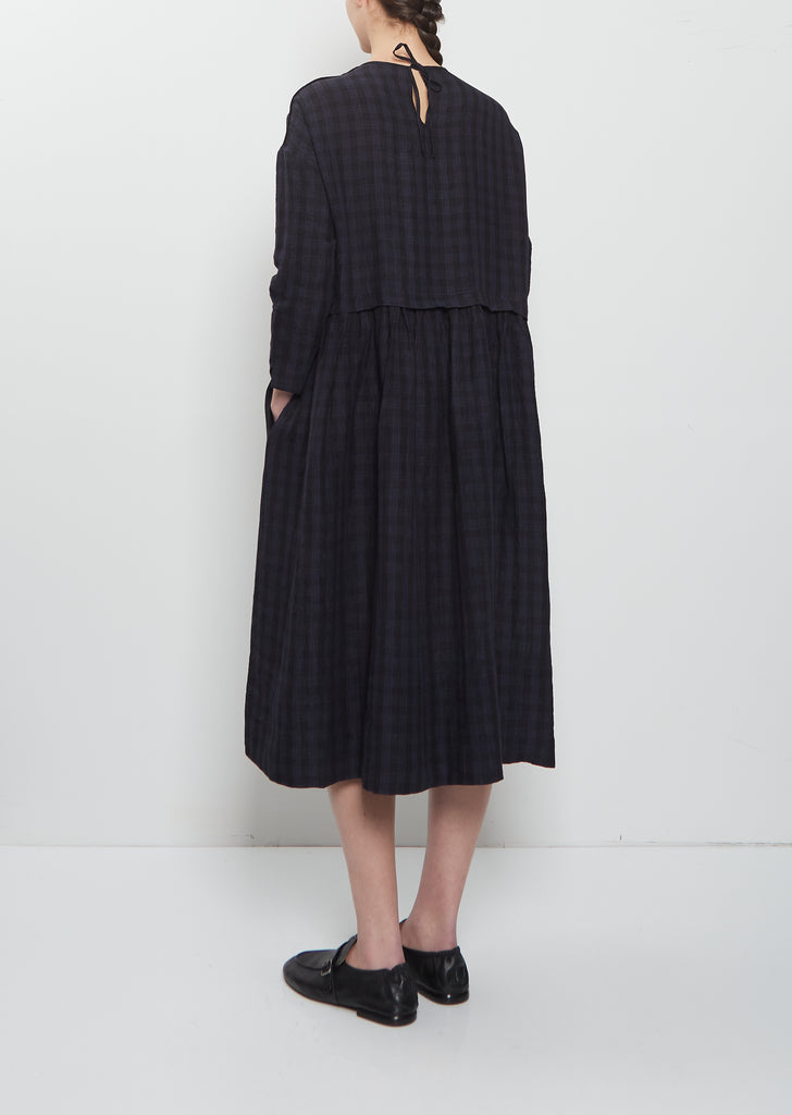 The Archivist Linen Dress — Midnight