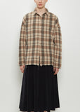 Tartan Soft Collar Wool Cashmere Shirt — Natural