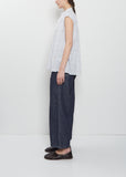 Pleated Sleeveless Cotton Shirt