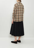 Tartan Soft Collar Wool Cashmere Shirt — Natural