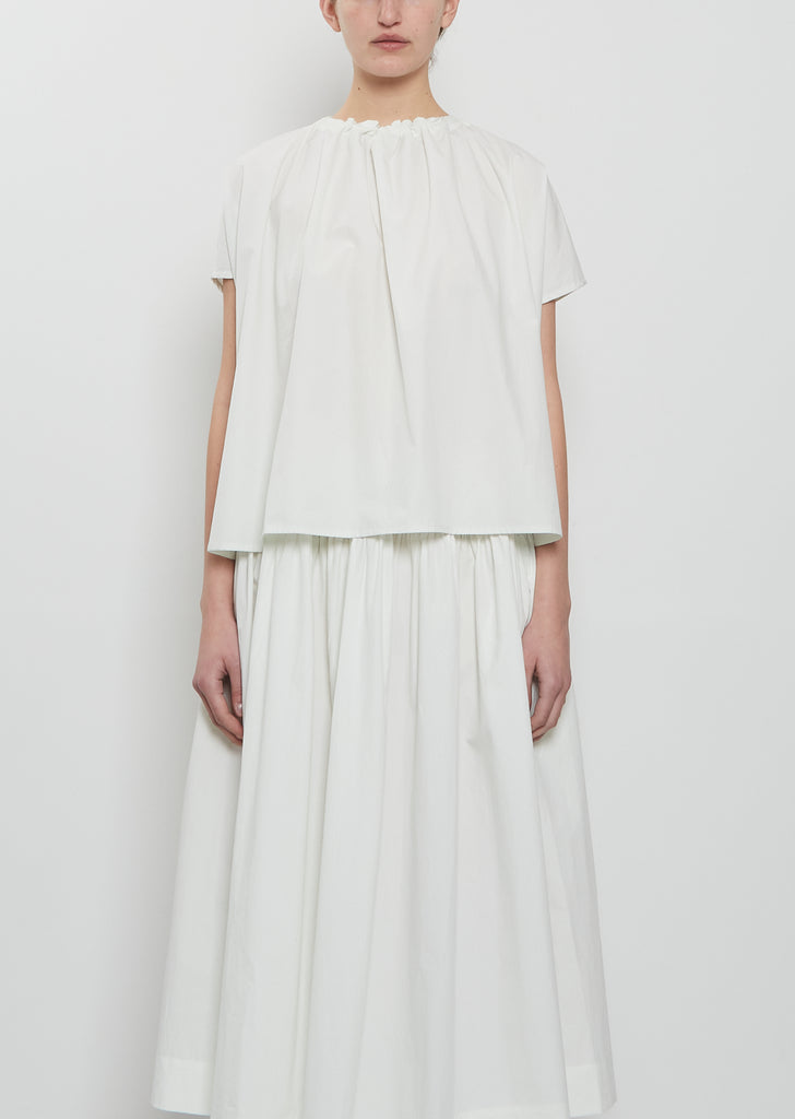 The Poet Cotton Silk Top — Apple White