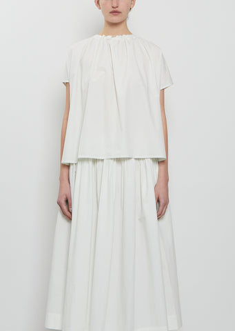 The Poet Cotton Silk Top — Apple White