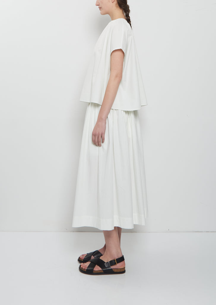 The Poet Cotton Silk Top — Apple White