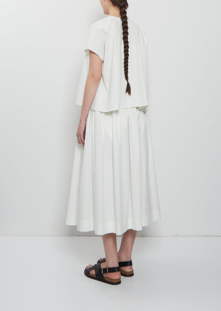 The Poet Cotton Silk Top — Apple White