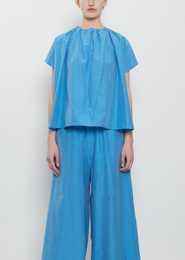 The Poet Cotton Silk Top — Cornflower