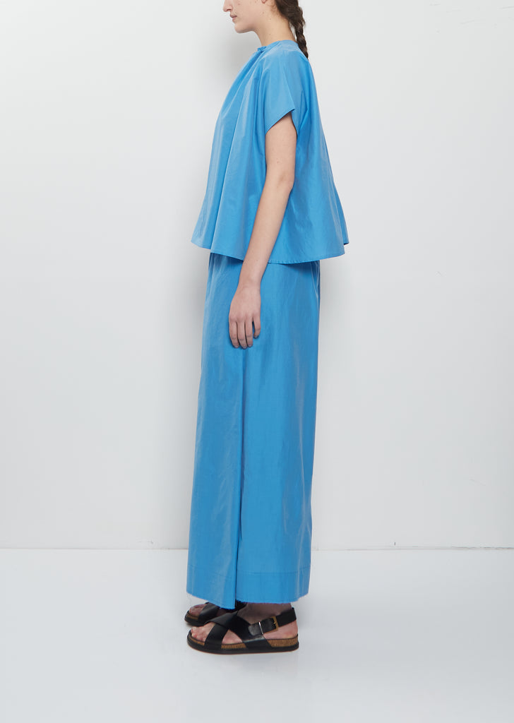 The Poet Cotton Silk Top — Cornflower