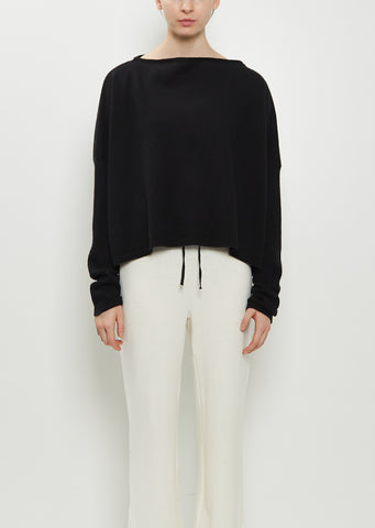 Cashmere Boatneck Sweater — Black