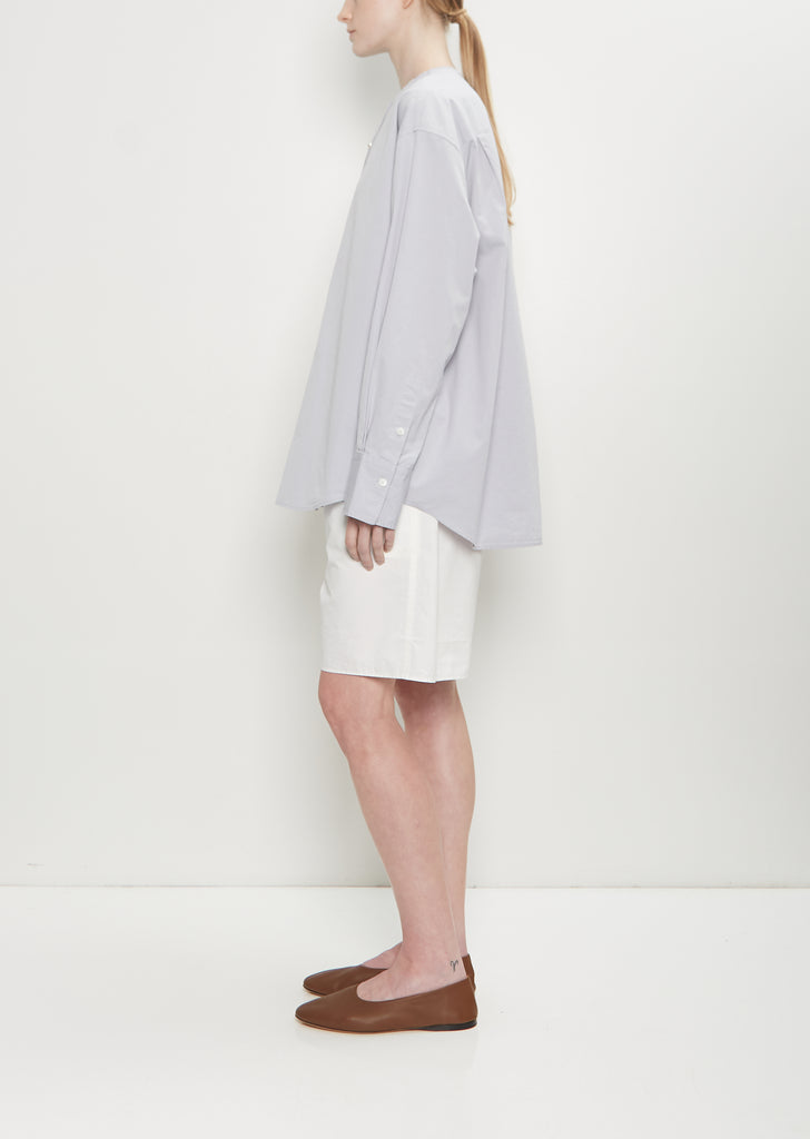 Collarless Button Up Shirt