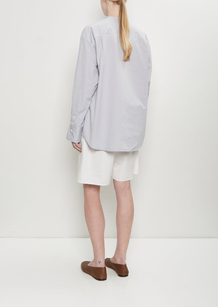 Collarless Button Up Shirt