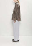 Silk Blend Taffeta Button Up Shirt