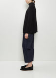 Hand-Knit Wool Dolcevita Sweater — Black
