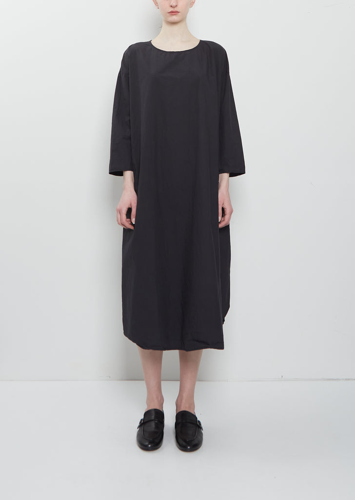 Ultra Light Canvas 3/4 Sleeve Tunic Dress — Black