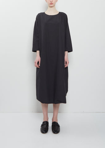 Ultra Light Canvas 3/4 Sleeve Tunic Dress — Black