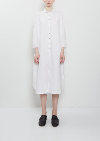 Ultra Light Canvas Shirt Dress — White