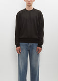 Wool Silk Knit Crewneck LS — Military Khaki