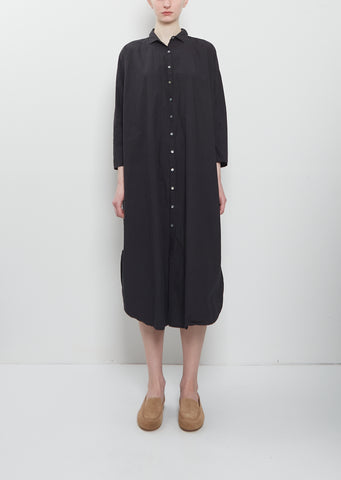 Ultra Light Canvas Shirt Dress — Black