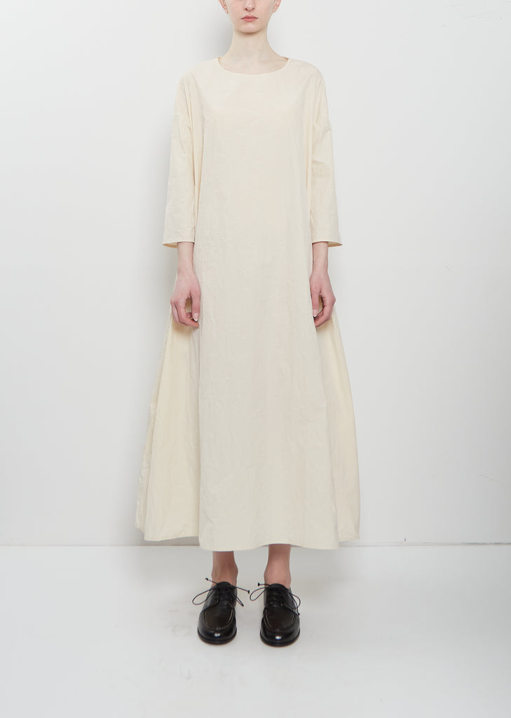 Technical Taffeta Loose Dress — Cream